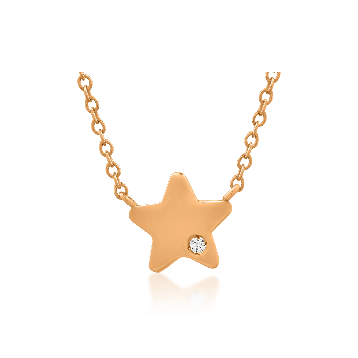 14K rose gold star pendant necklace