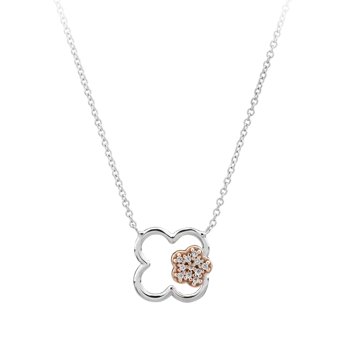 14K white gold pendant necklace