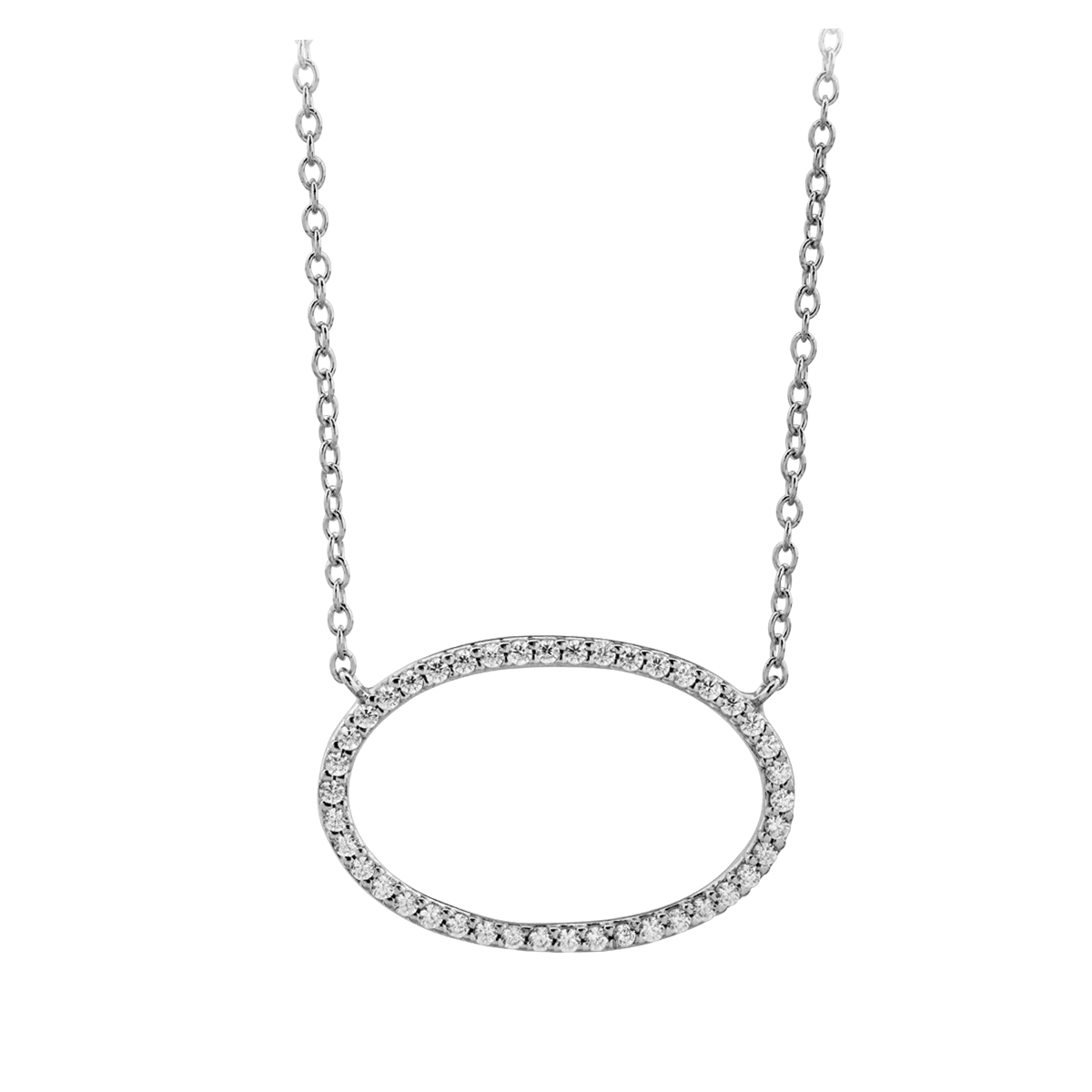 14K white gold pendant necklace