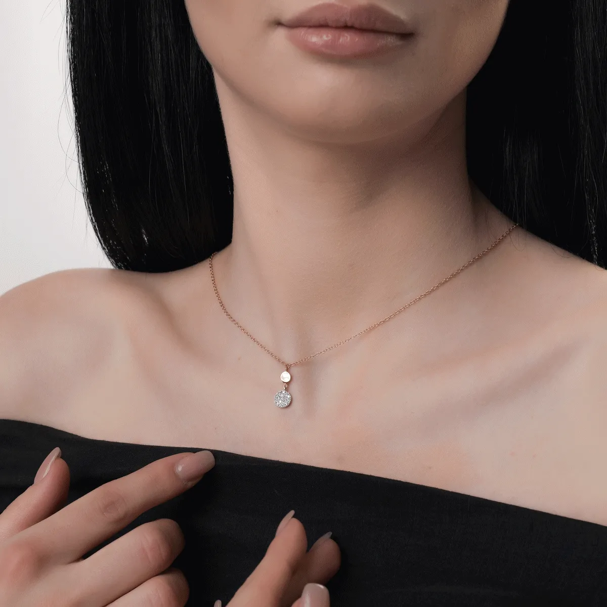 14K rose gold pendant necklace