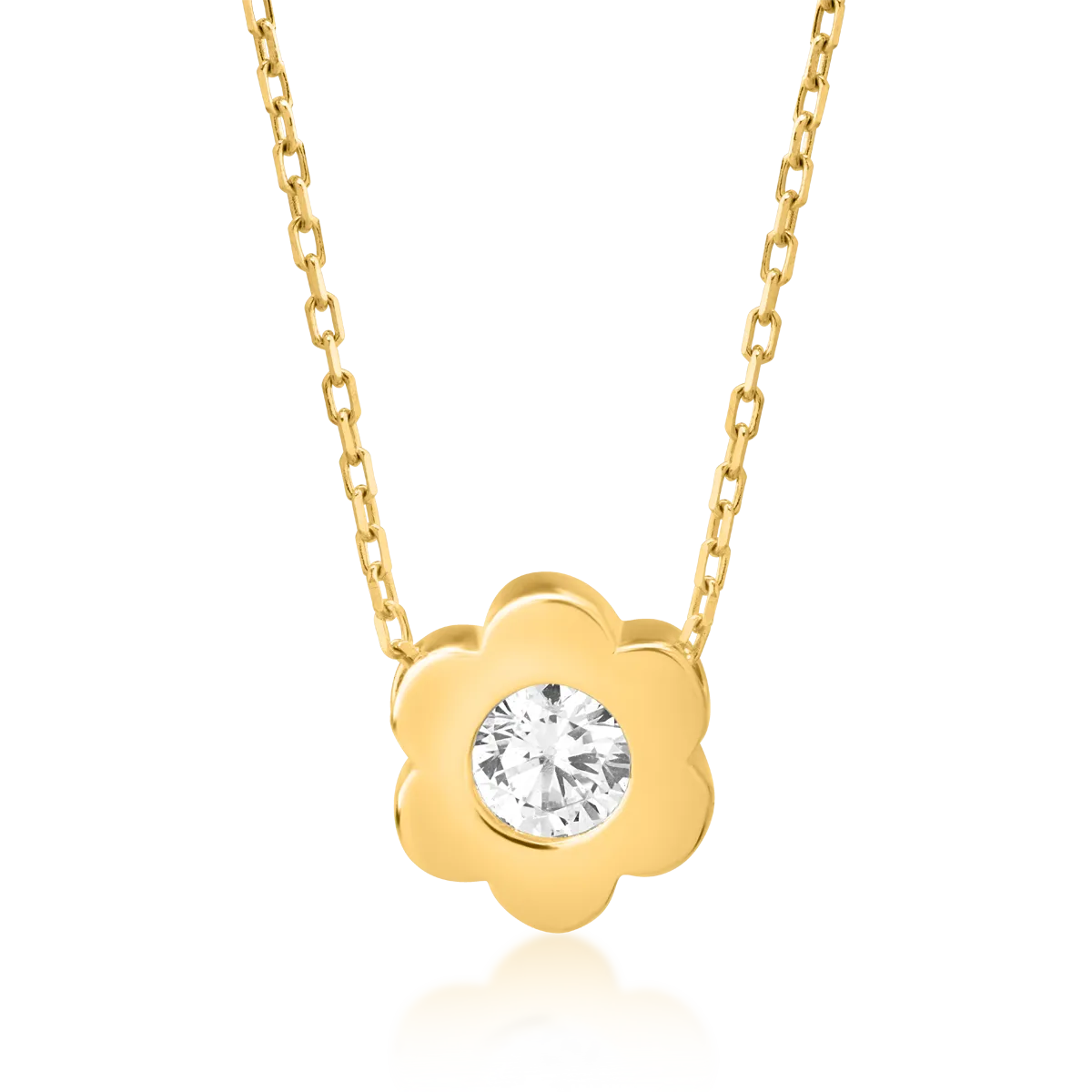 14K yellow gold flower pendant necklace