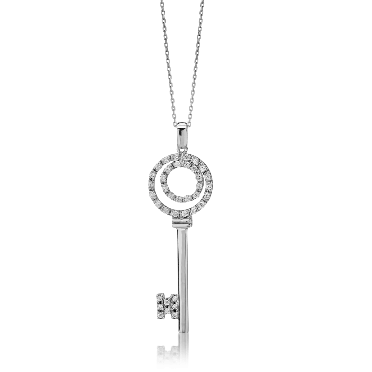 14K white gold pendant necklace