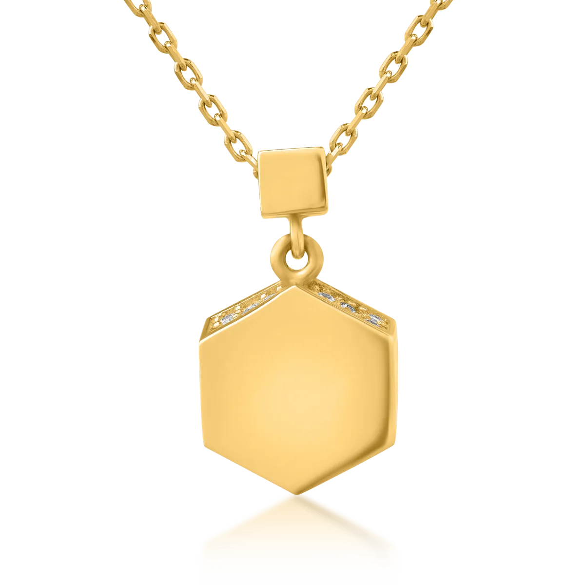 14K yellow gold geometrical pendant necklace