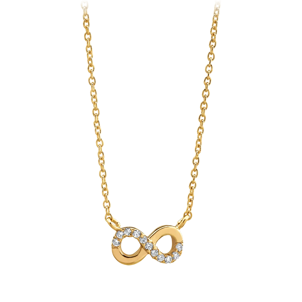 14K yellow gold infinity pendant necklace