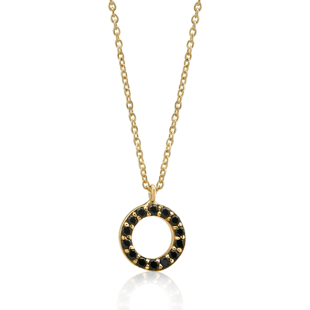 Lant cu pandantiv din aur galben de 14K