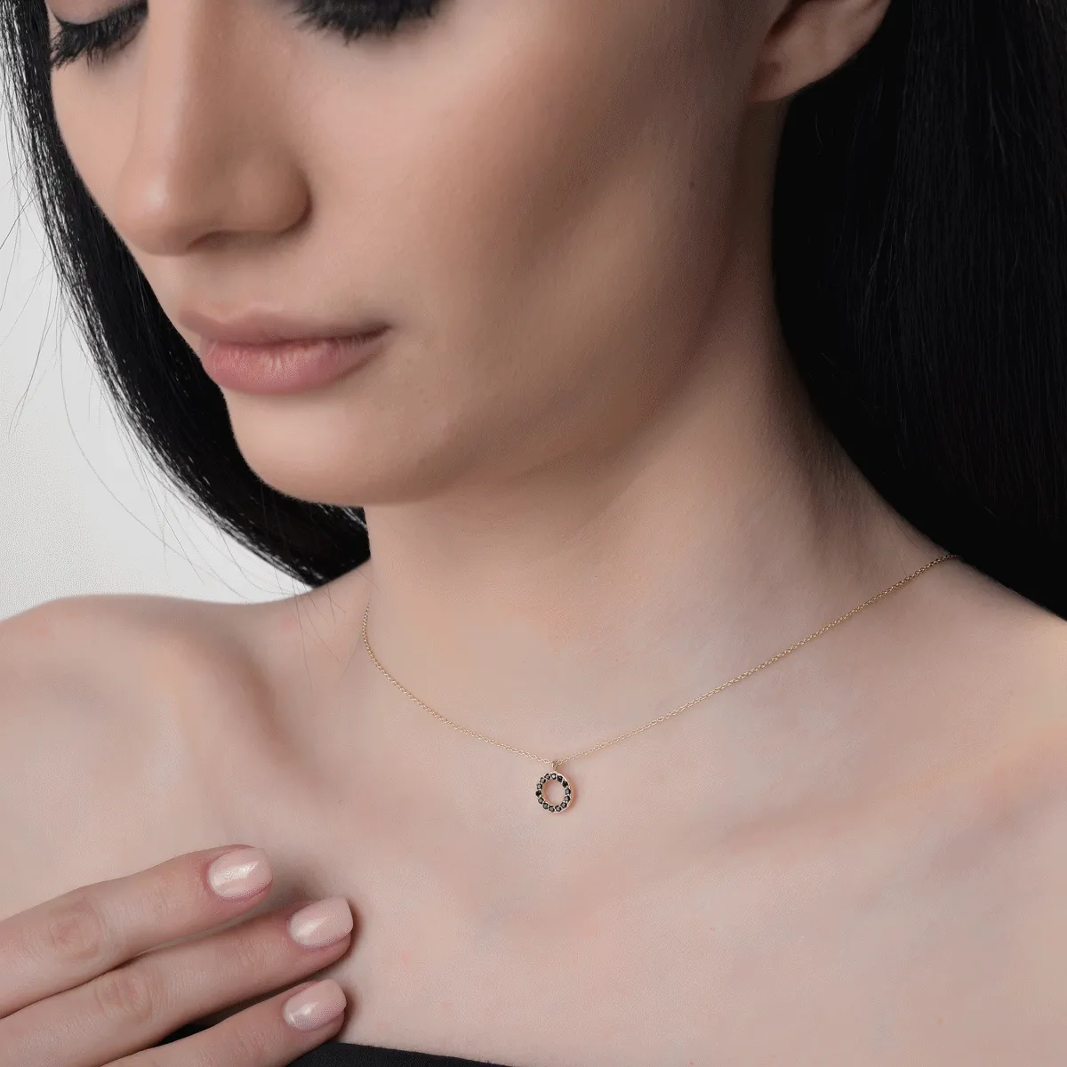 Lant cu pandantiv din aur galben de 14K