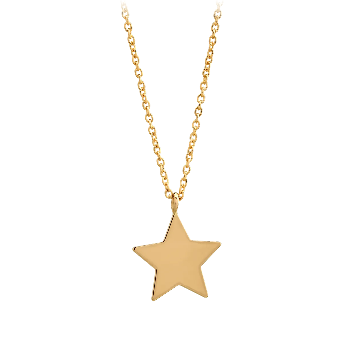 Lant cu pandantiv stea din aur galben de 14K