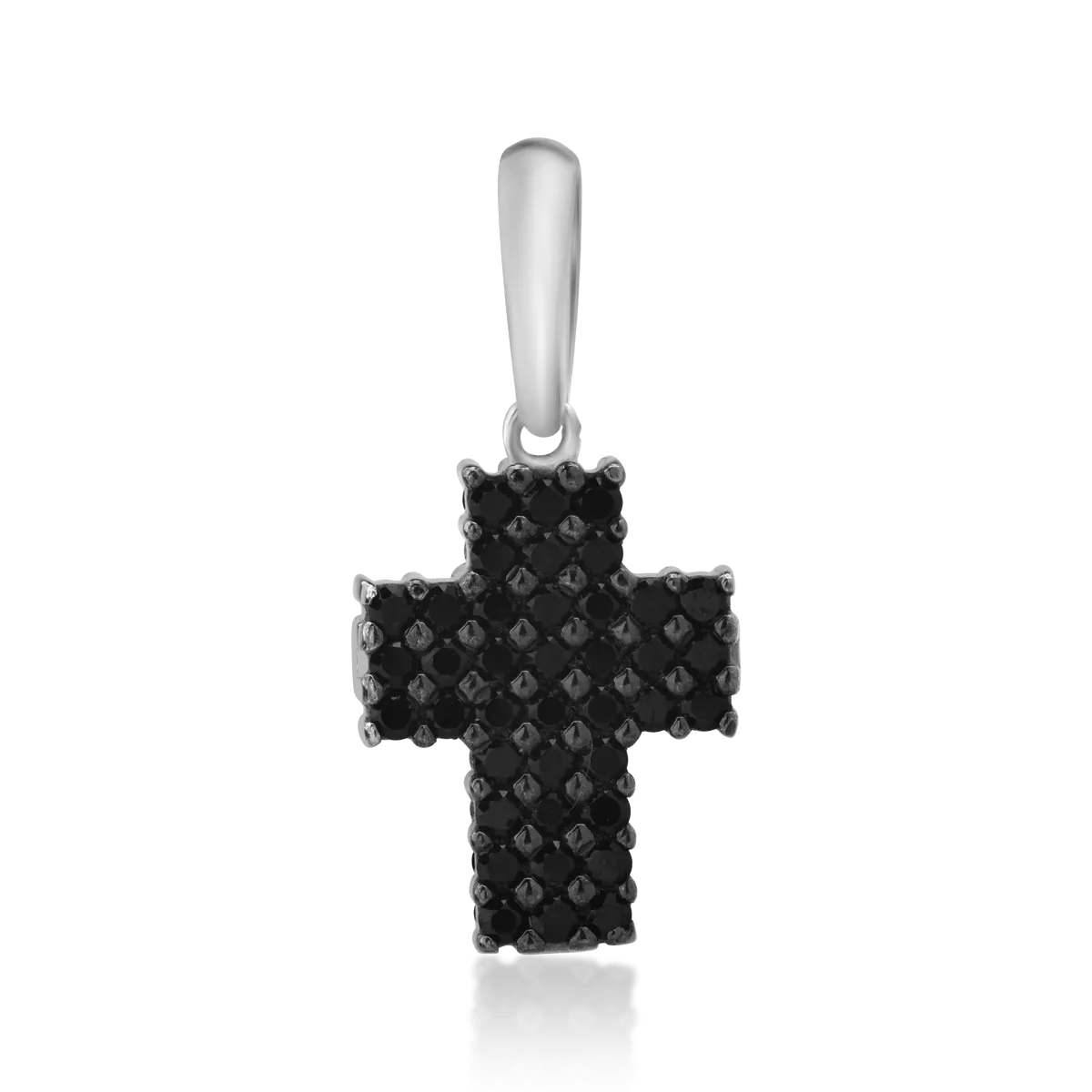 14K white gold cross pendant