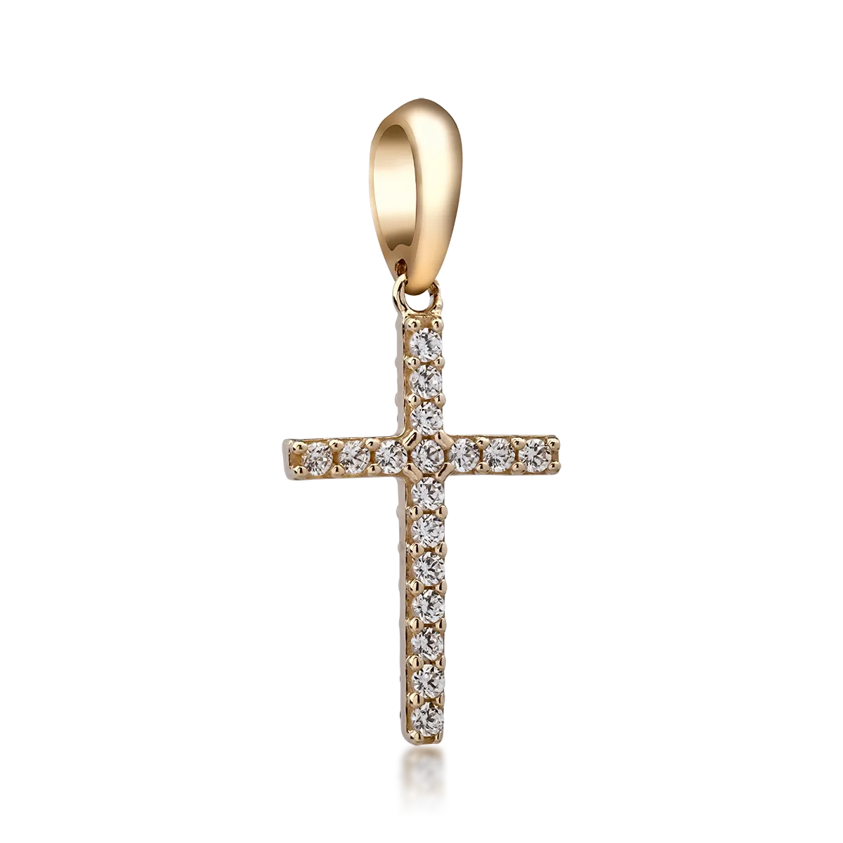 Pandantiv cruce din aur galben de 14K
