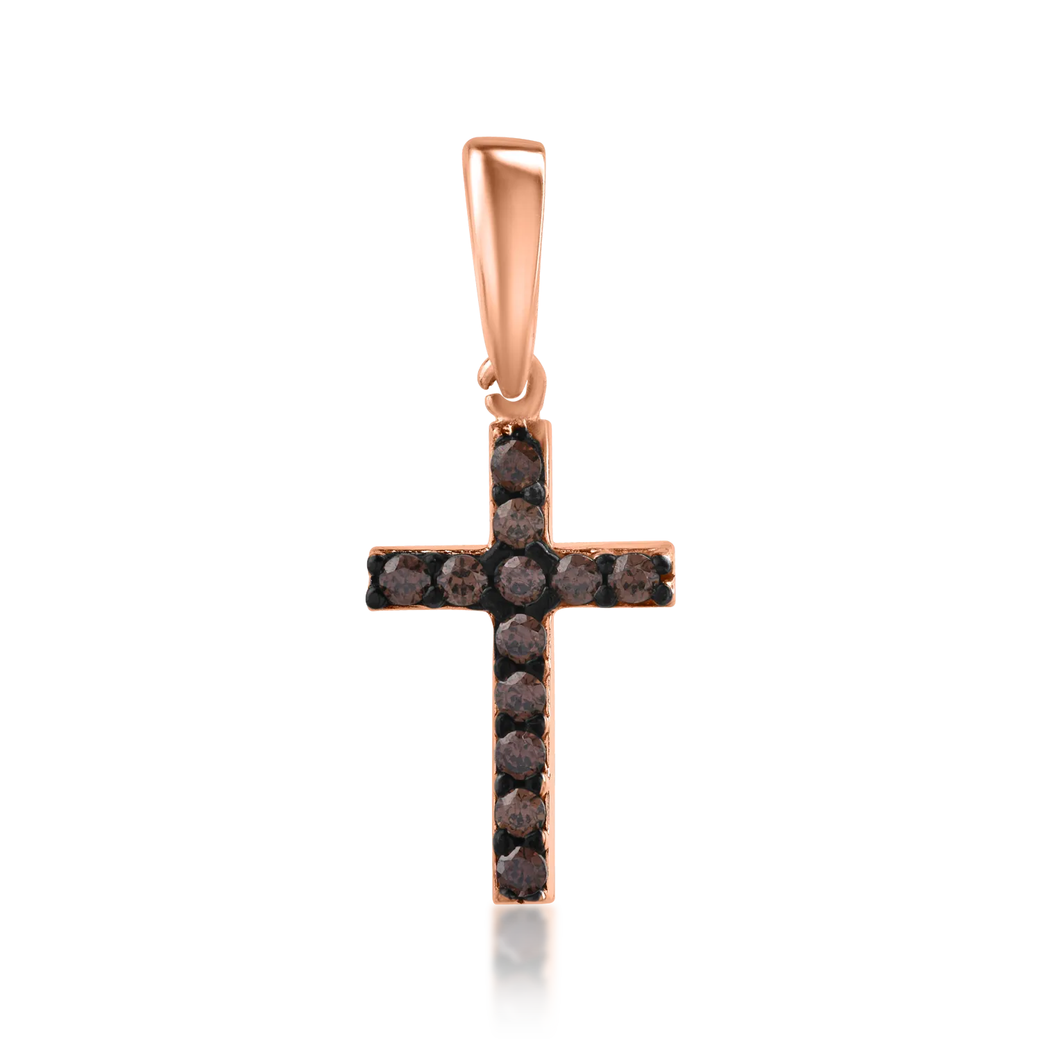 14K rose gold cross pendant