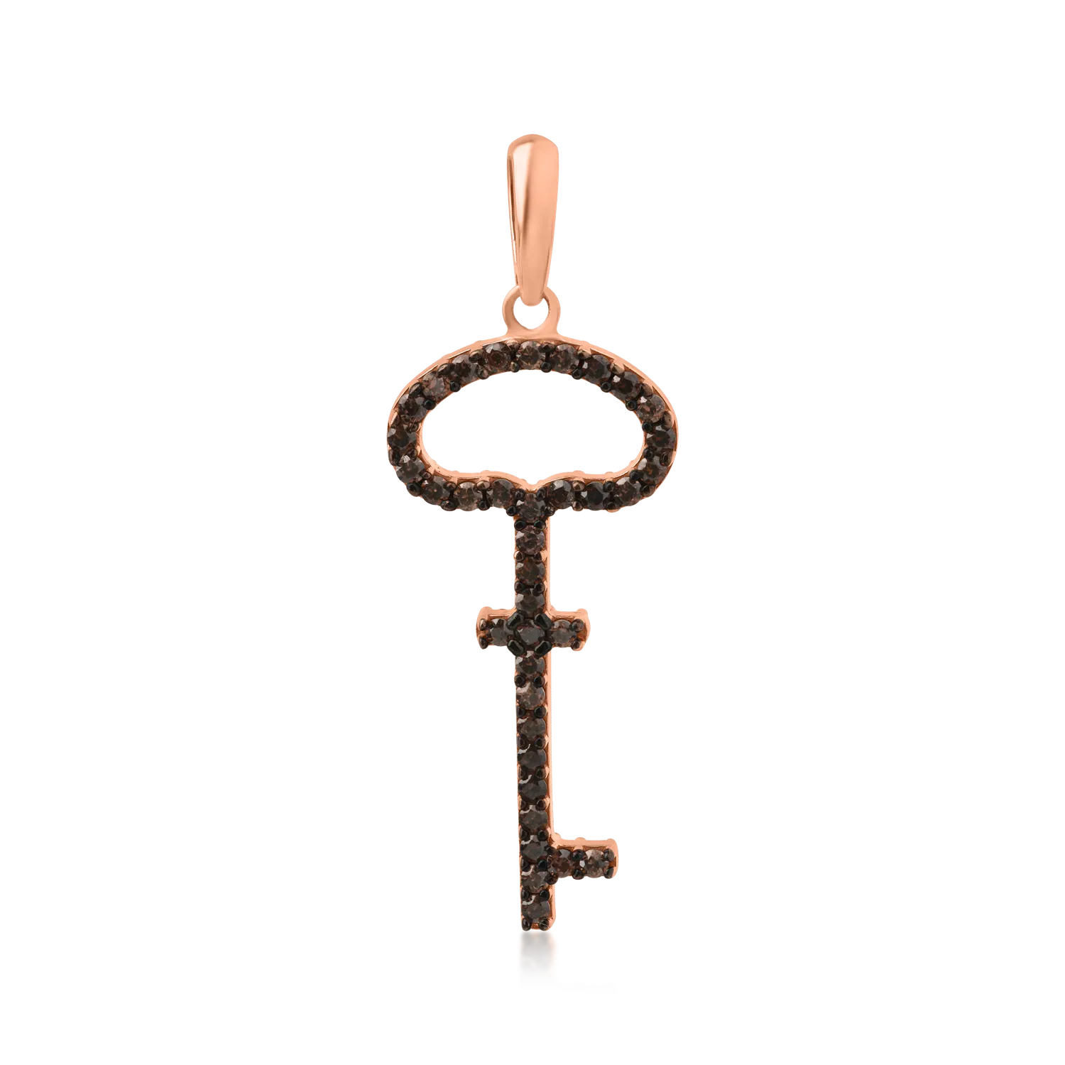 14K rose gold key pendant