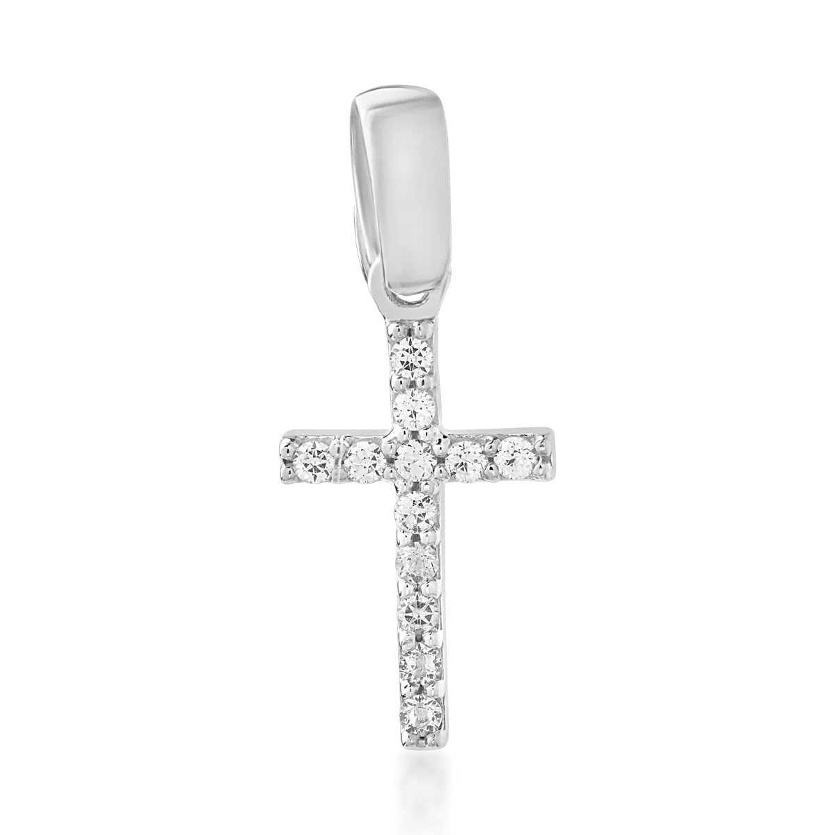 14K white gold cross pendant