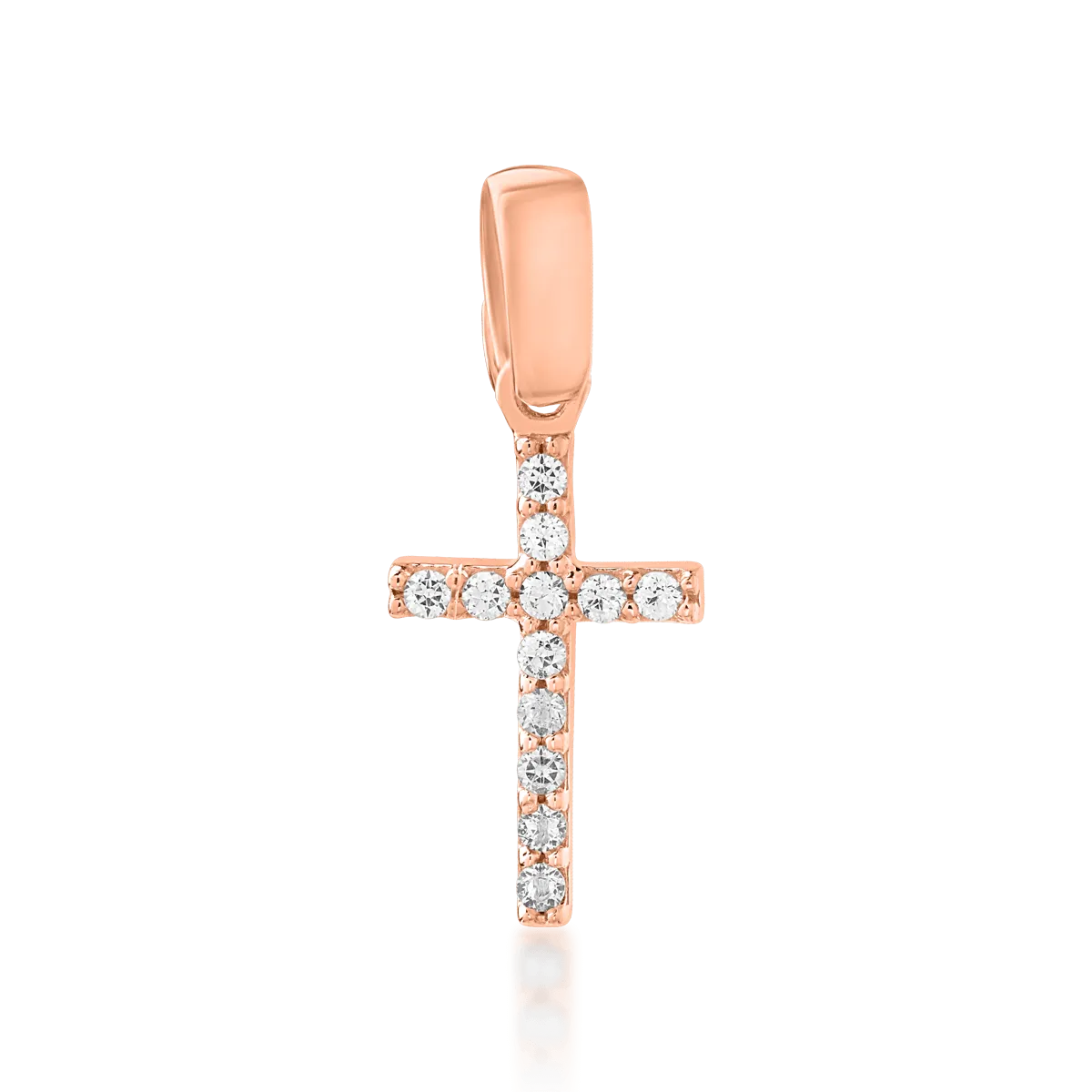 14K rose gold cross pendant