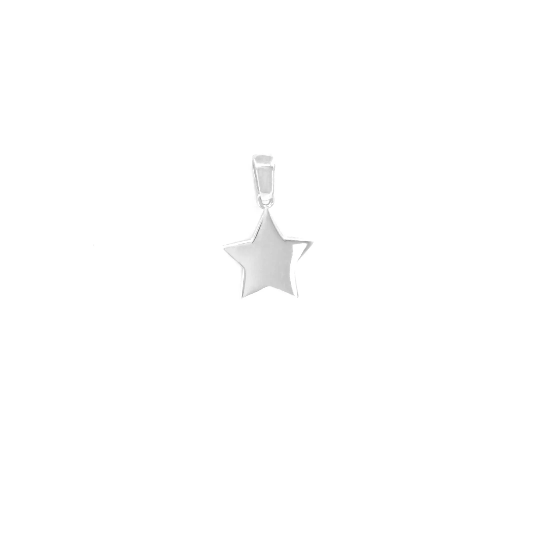Pandantiv stea din aur alb de 14K-7138