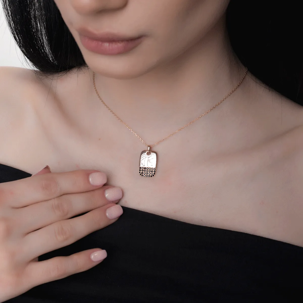 14K rose gold pendant