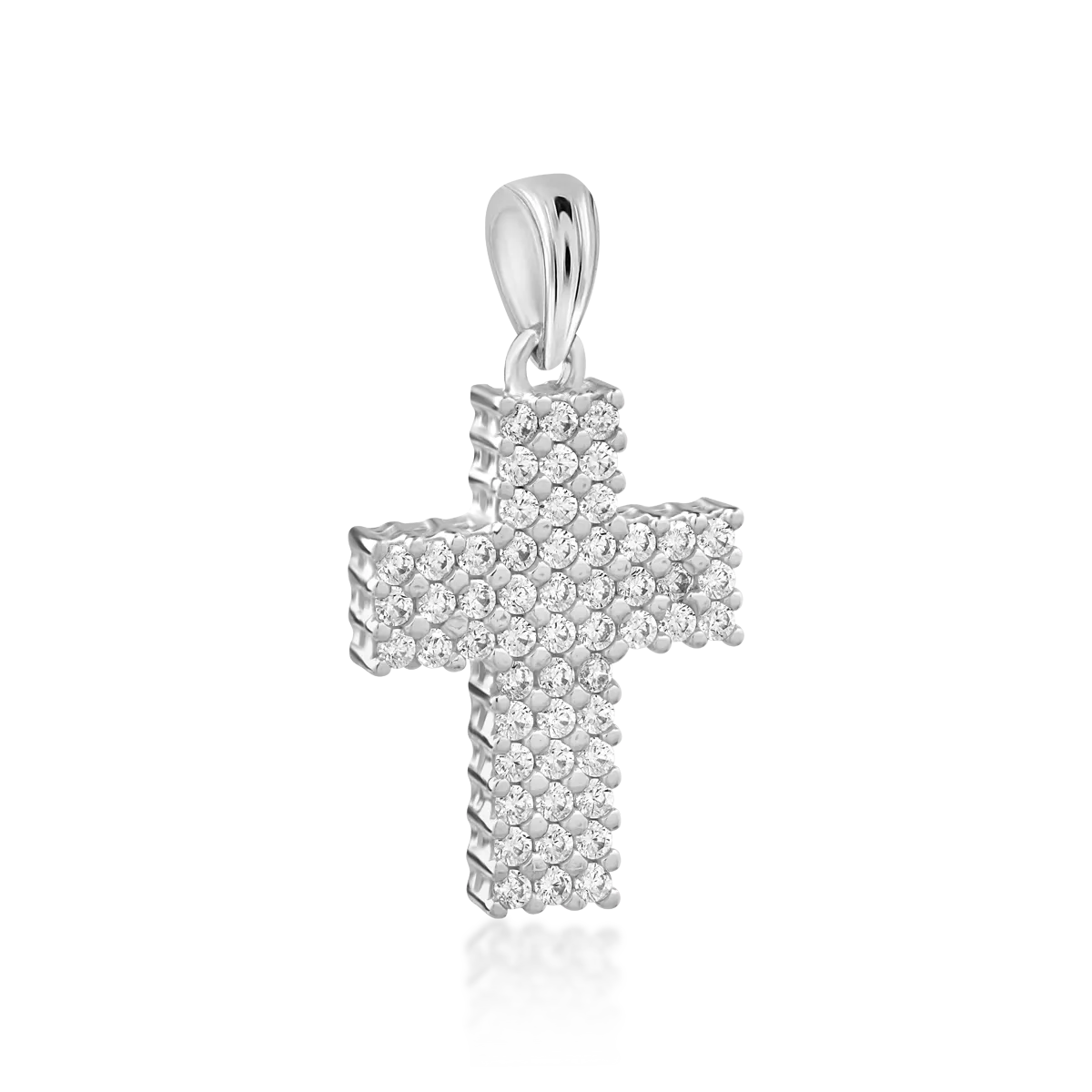 14K white gold cross pendant