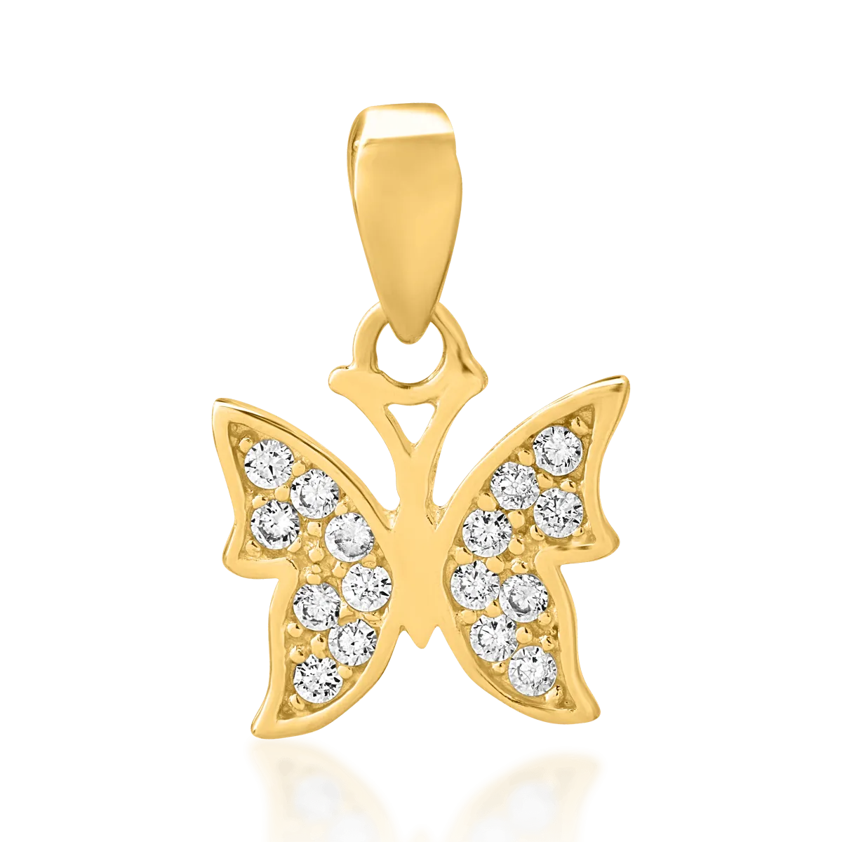 Pandantiv fluturas din aur galben