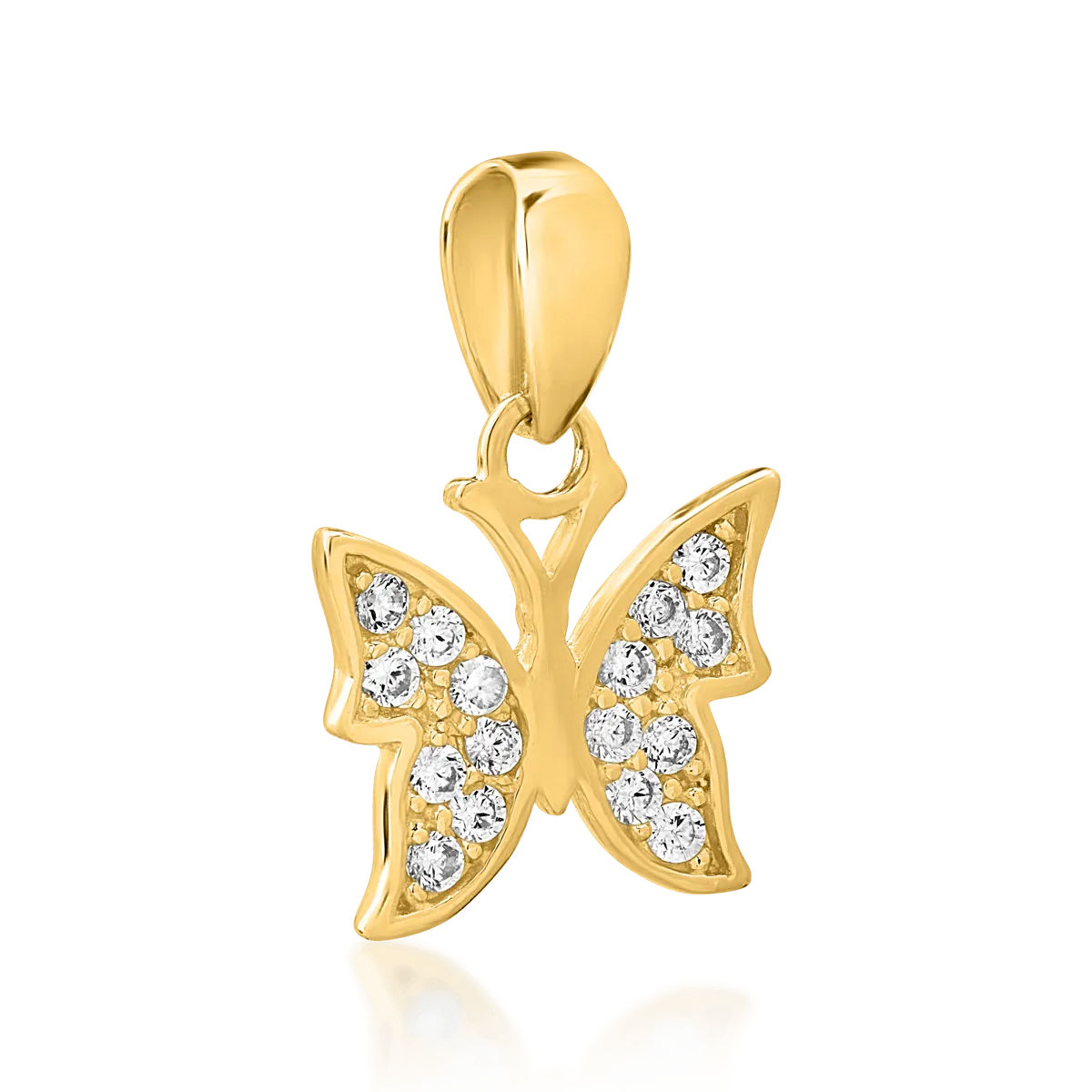 Pandantiv fluturas din aur galben