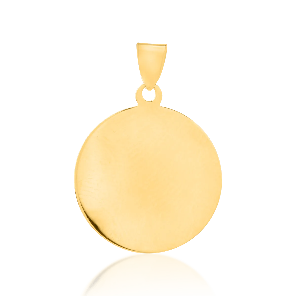 Yellow gold coin men's pendant