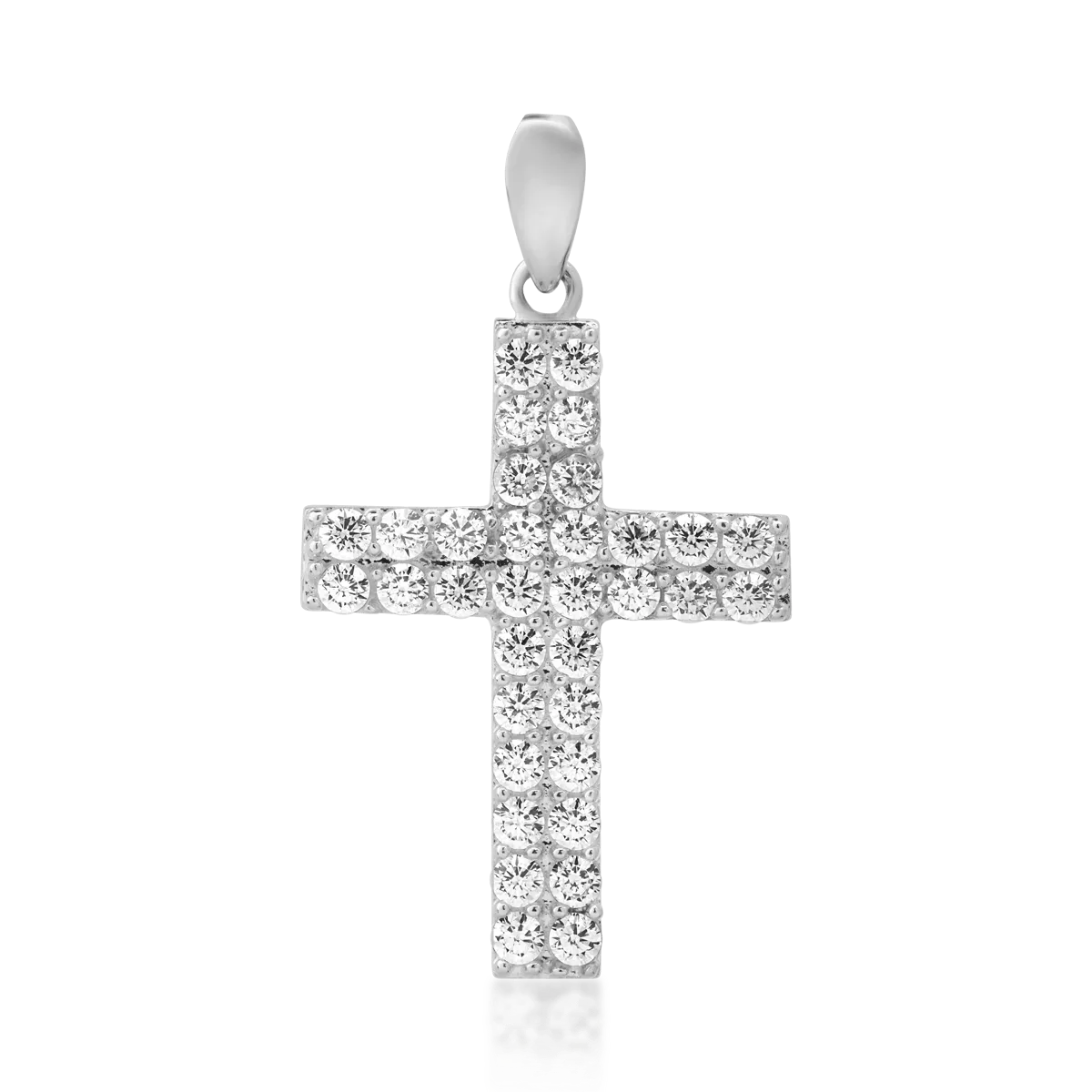 Pandantiv cruce din aur alb