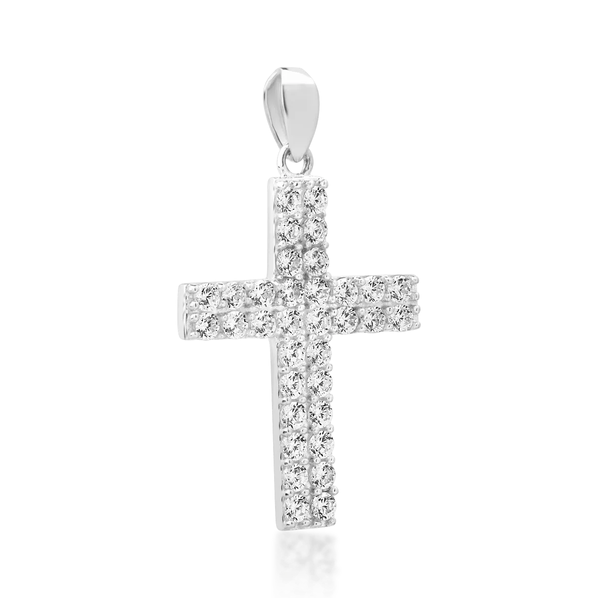 Pandantiv cruce din aur alb