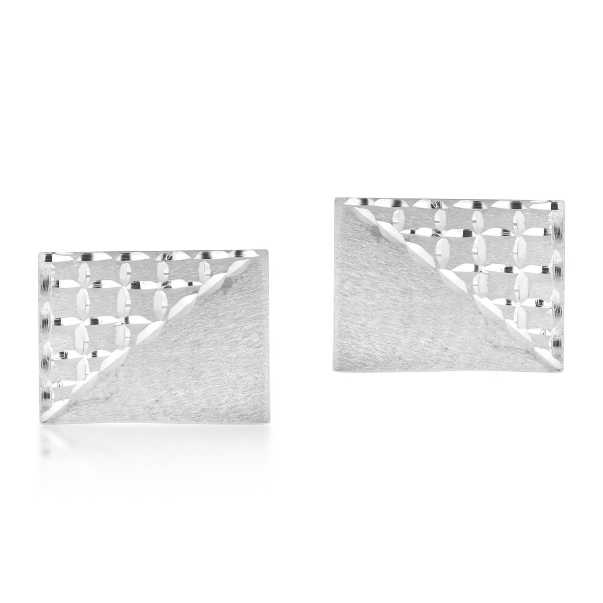 Butoni din aur alb de 14K