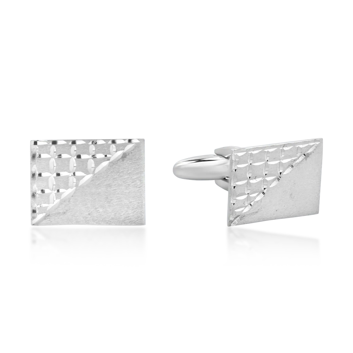 Butoni din aur alb de 14K