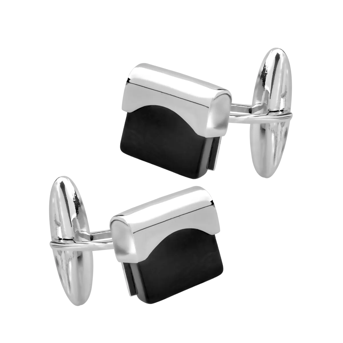 14K white gold cufflinks