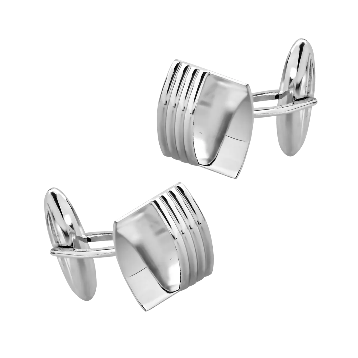 14K white gold cufflinks