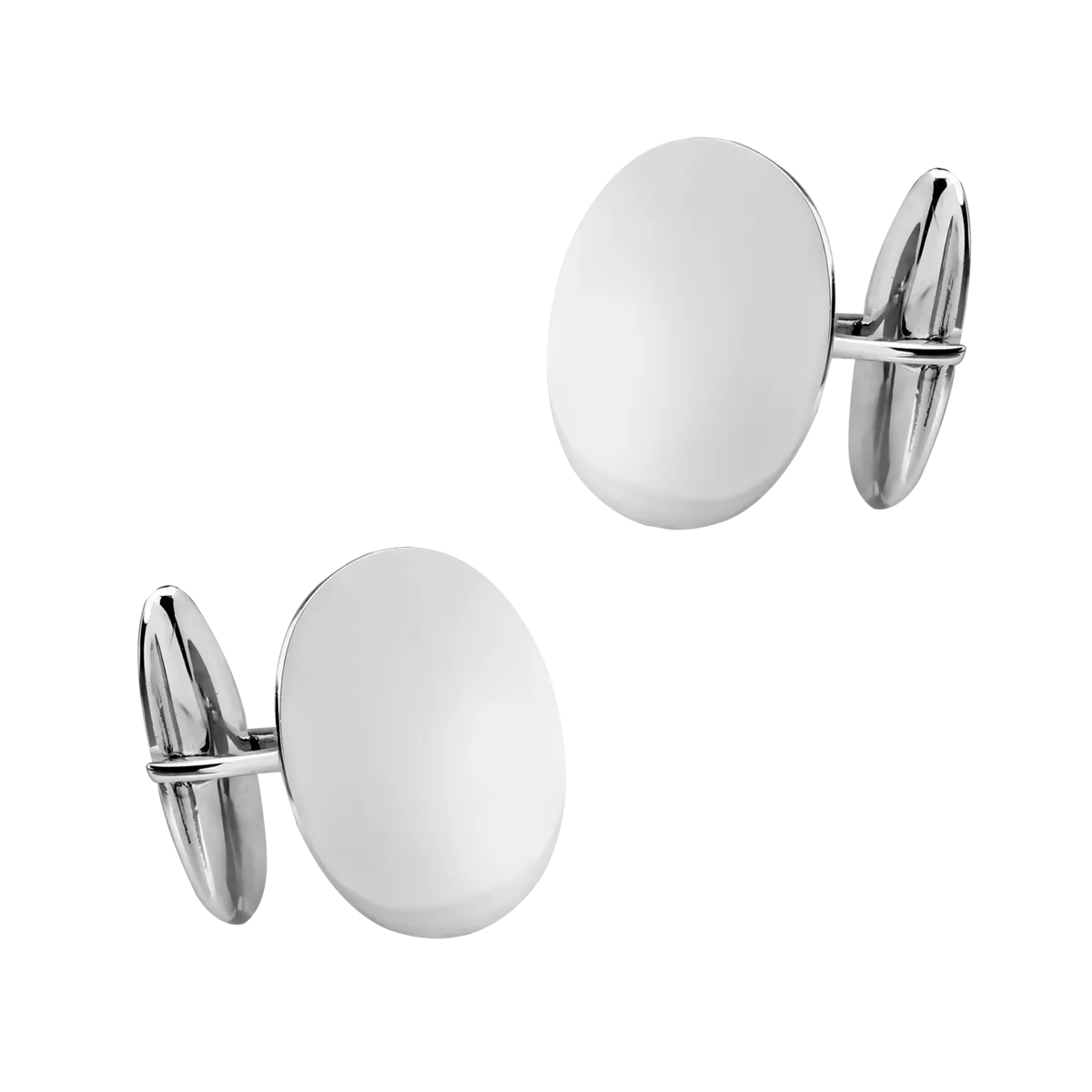 14K white gold cufflinks