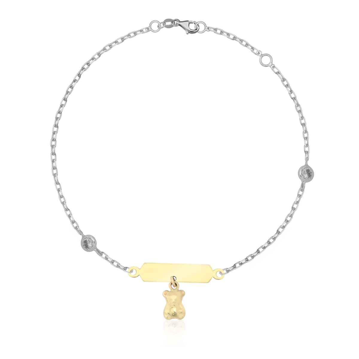 14K white-yellow gold children's bracelet