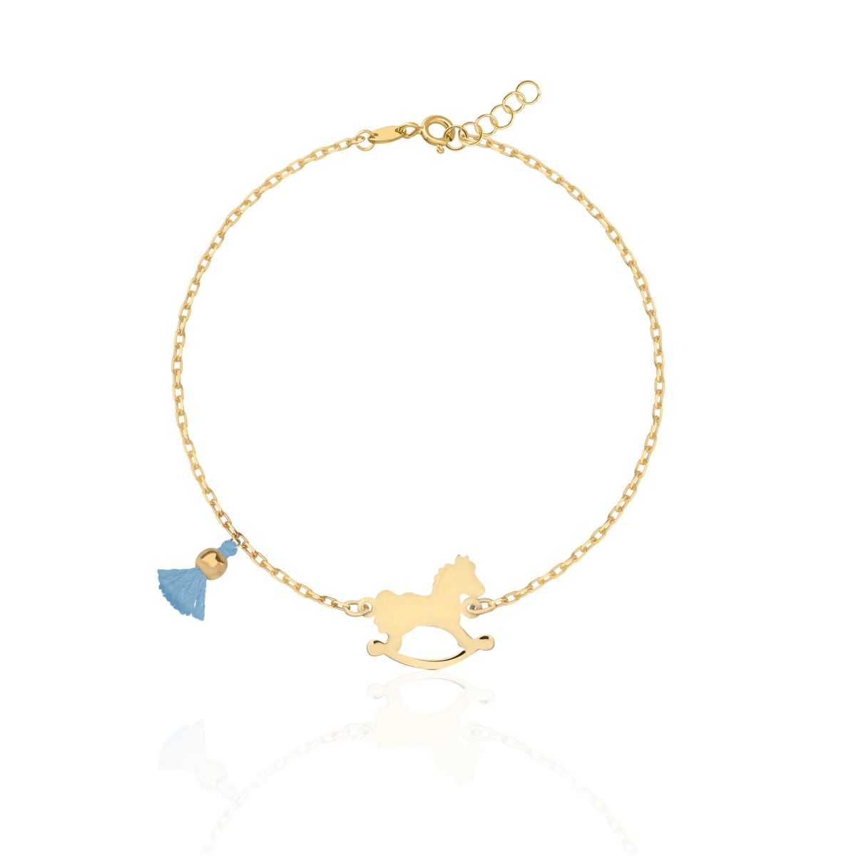 Bratara pentru copii cu calut din aur galben-119595