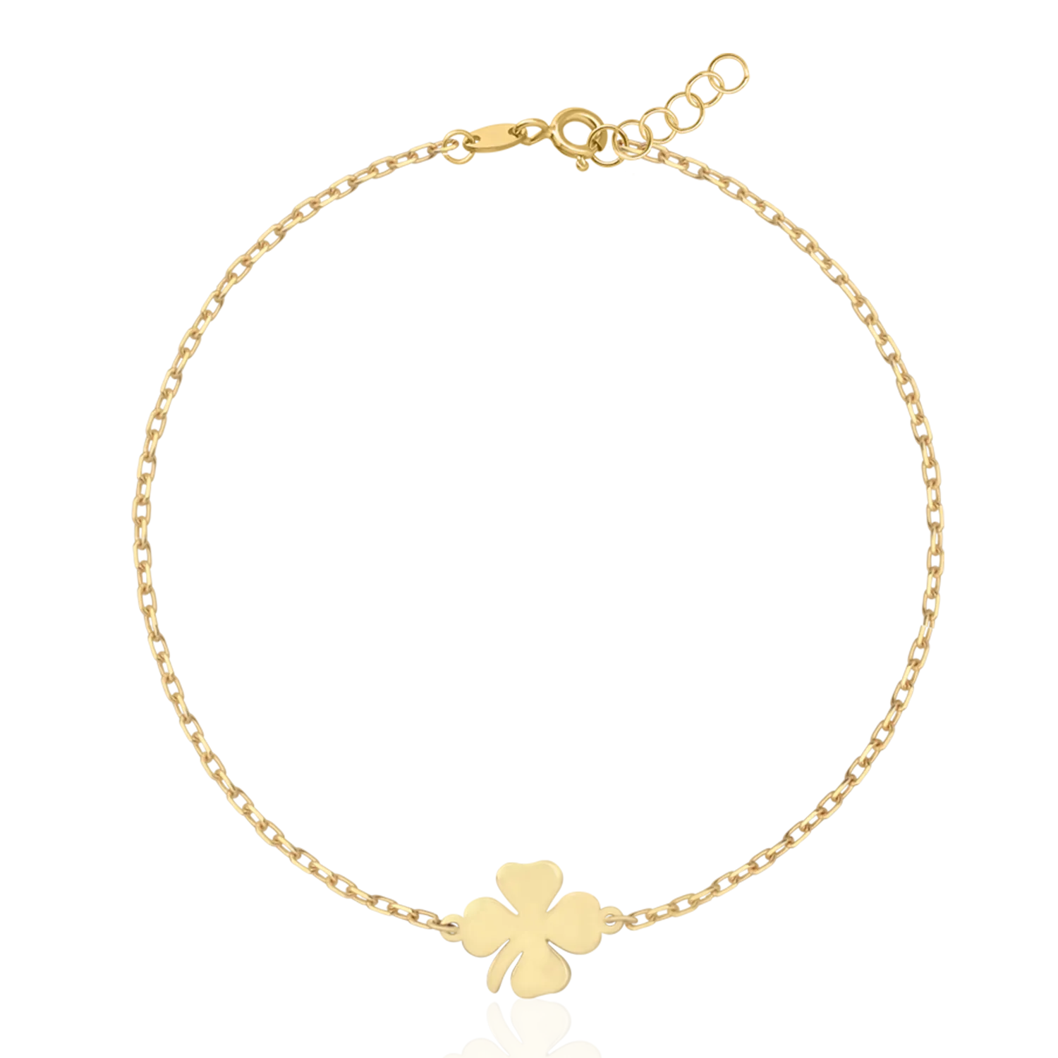 14K yellow gold clover bracelet