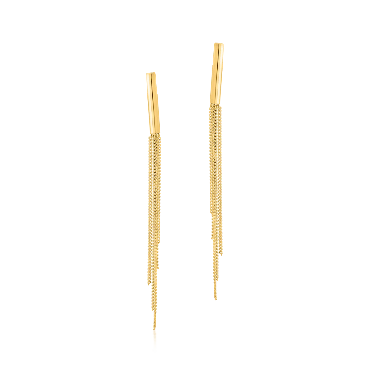 Cercei lungi din aur galben