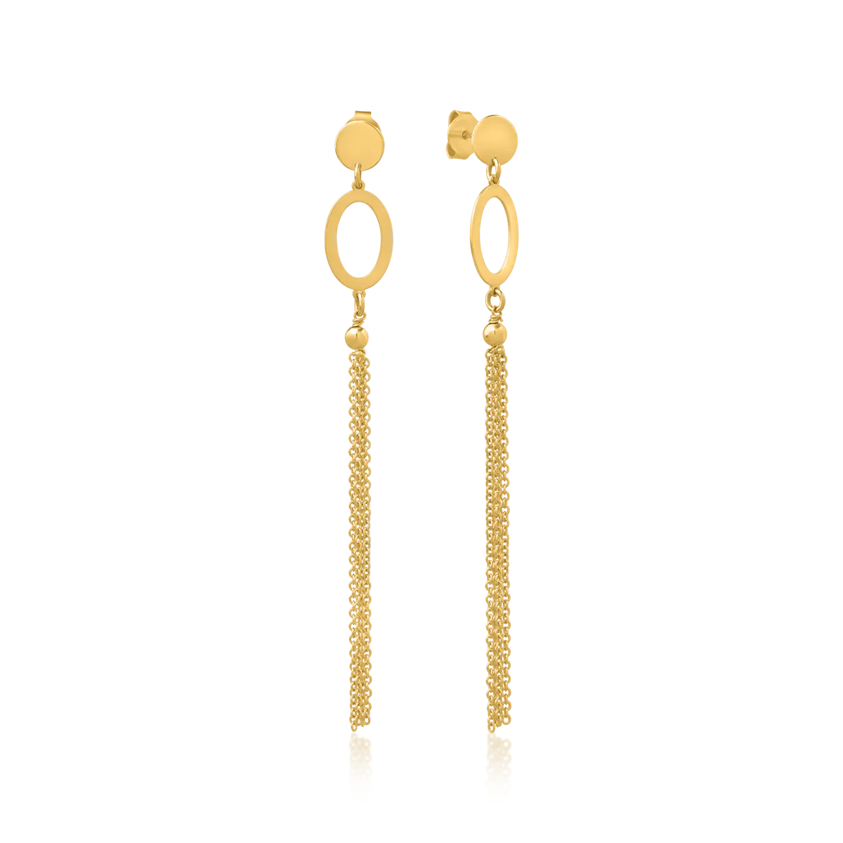 14K yellow gold long earrings