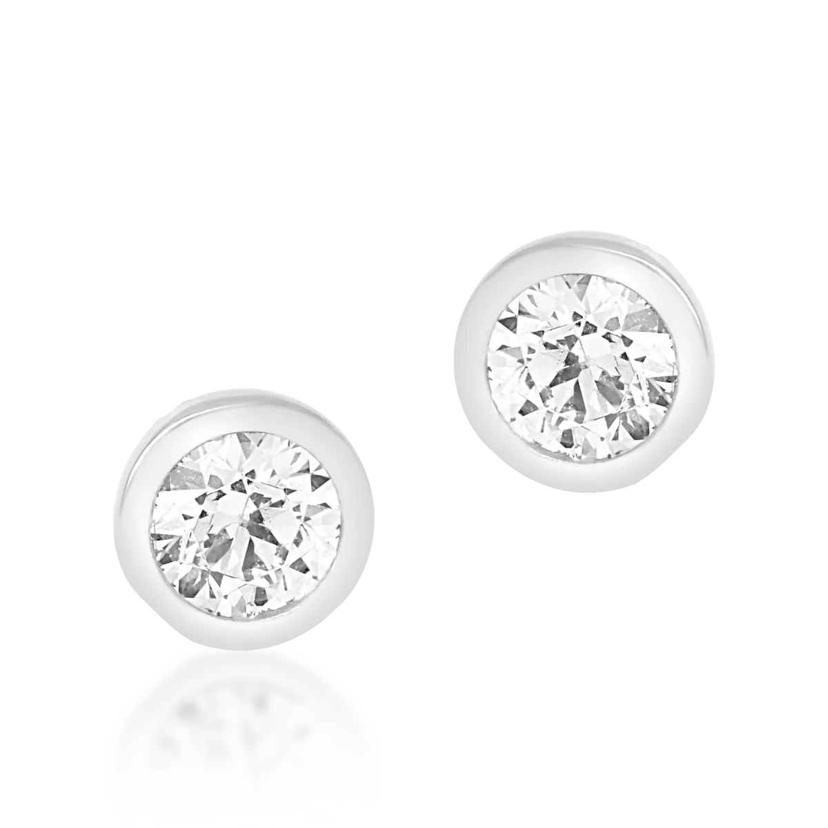Cercei din aur alb de 14K-1106
