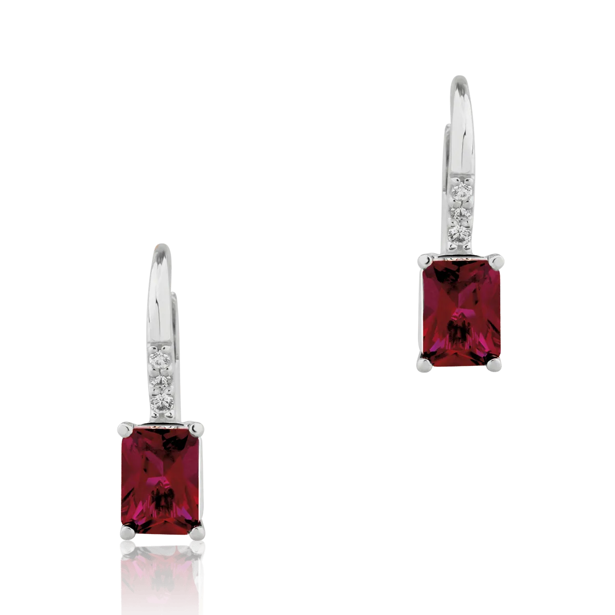 14K white gold earrings-1193