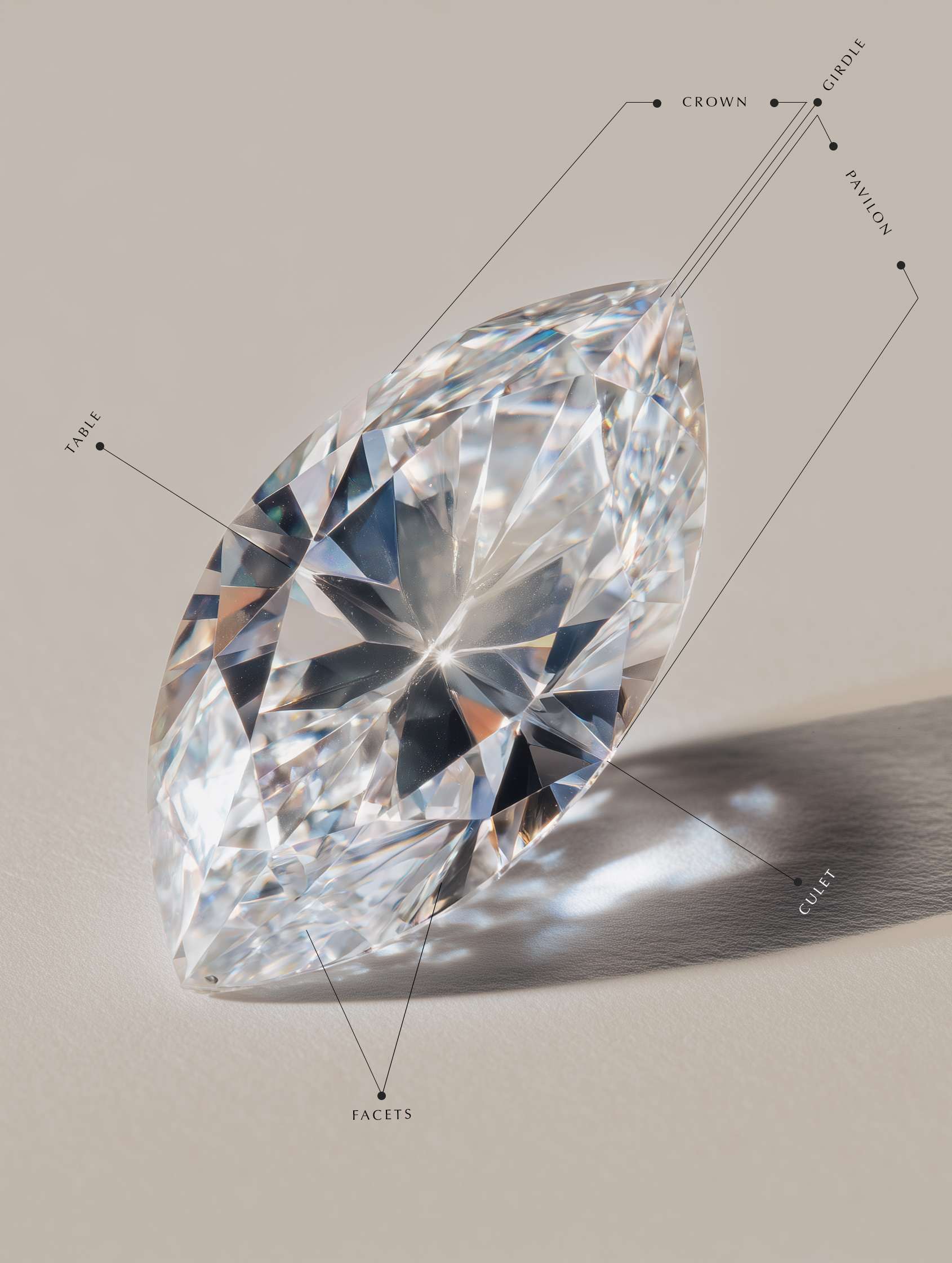 Anatomia vizibilă a unui diamant tăiat - Teilor